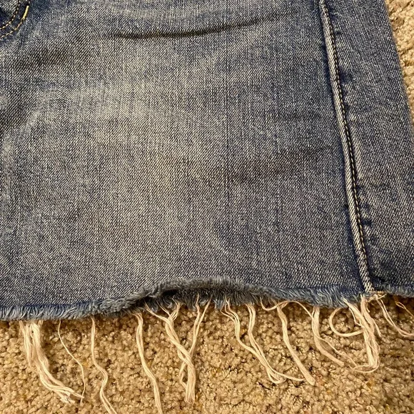We The Free Medium Wash Distressed Denim Skirt- Size 26 - Picture 2 of 4